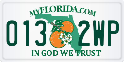 FL license plate 0132WP