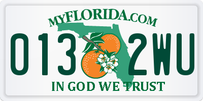 FL license plate 0132WU