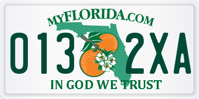 FL license plate 0132XA