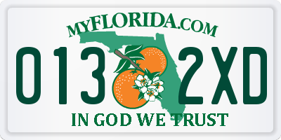 FL license plate 0132XD