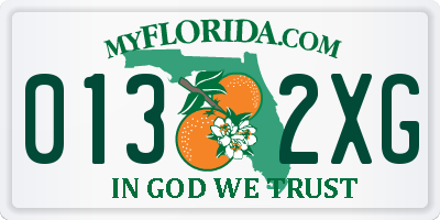 FL license plate 0132XG