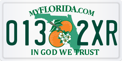 FL license plate 0132XR