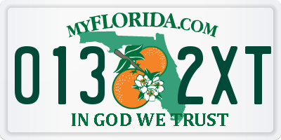 FL license plate 0132XT