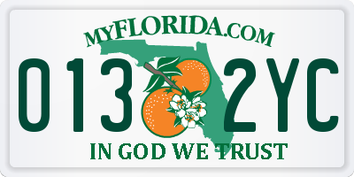 FL license plate 0132YC