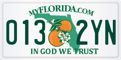 FL license plate 0132YN