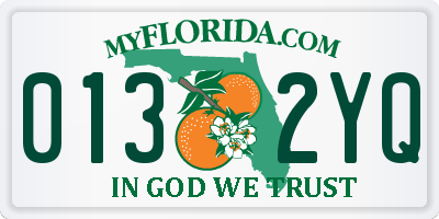 FL license plate 0132YQ