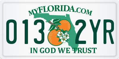 FL license plate 0132YR