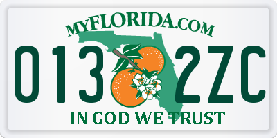 FL license plate 0132ZC