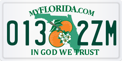 FL license plate 0132ZM