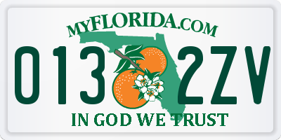 FL license plate 0132ZV