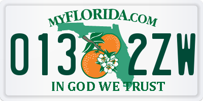 FL license plate 0132ZW