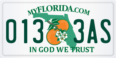 FL license plate 0133AS