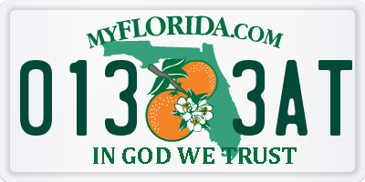 FL license plate 0133AT