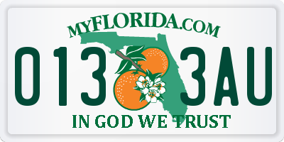 FL license plate 0133AU