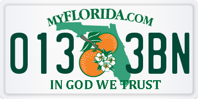 FL license plate 0133BN