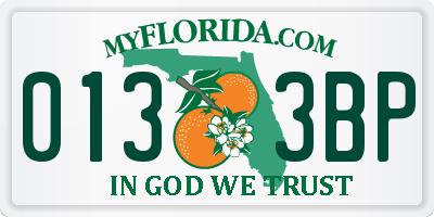 FL license plate 0133BP
