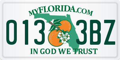 FL license plate 0133BZ