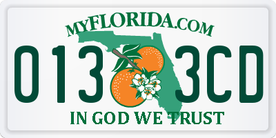 FL license plate 0133CD