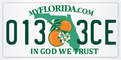 FL license plate 0133CE