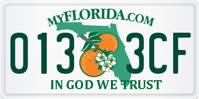 FL license plate 0133CF
