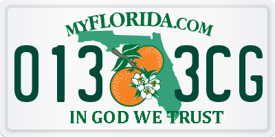 FL license plate 0133CG