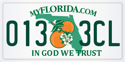 FL license plate 0133CL