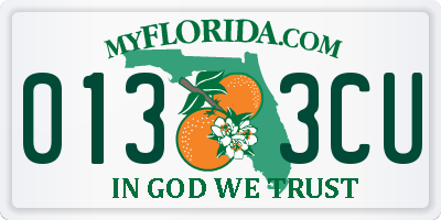 FL license plate 0133CU