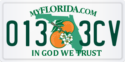 FL license plate 0133CV