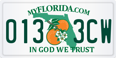 FL license plate 0133CW