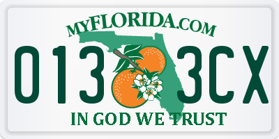 FL license plate 0133CX