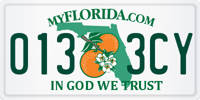FL license plate 0133CY