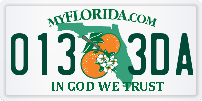 FL license plate 0133DA