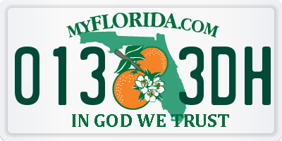 FL license plate 0133DH