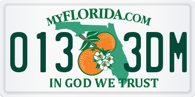 FL license plate 0133DM