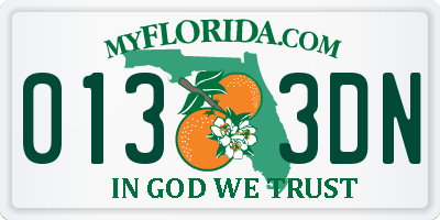 FL license plate 0133DN