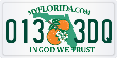 FL license plate 0133DQ