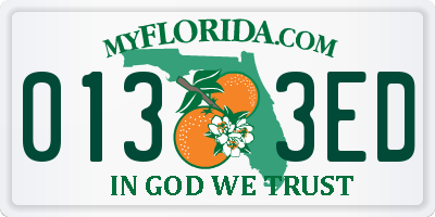 FL license plate 0133ED