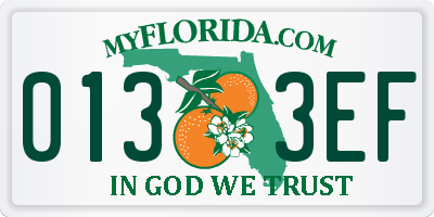 FL license plate 0133EF