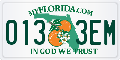 FL license plate 0133EM