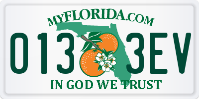 FL license plate 0133EV
