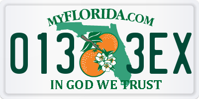 FL license plate 0133EX