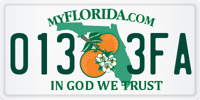 FL license plate 0133FA