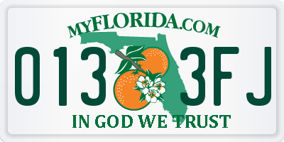 FL license plate 0133FJ