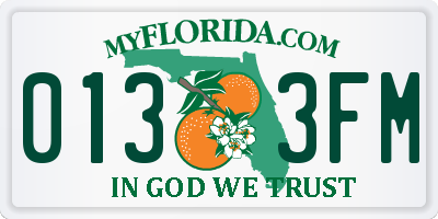 FL license plate 0133FM