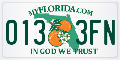 FL license plate 0133FN