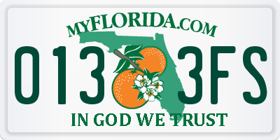 FL license plate 0133FS