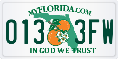 FL license plate 0133FW