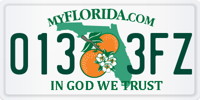 FL license plate 0133FZ