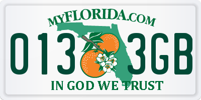 FL license plate 0133GB