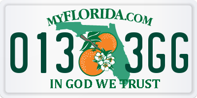 FL license plate 0133GG